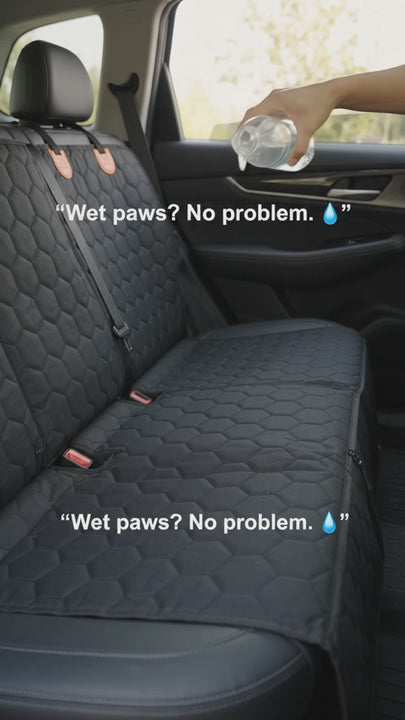 Waterproof dog car seat cover product demonstration